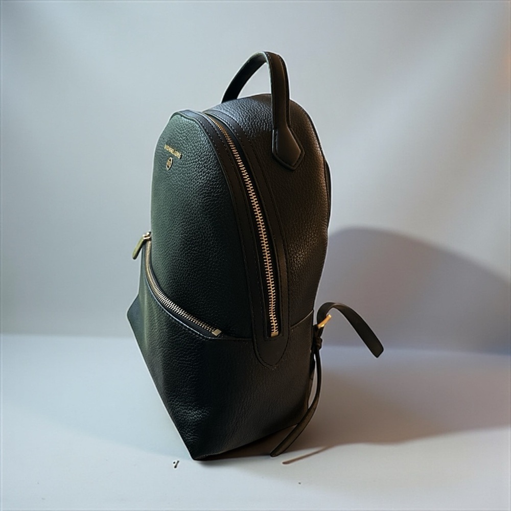 Michael Kors Pebbled Leather Backpack Black Gold Hardware EUC - Picture 7 of 9